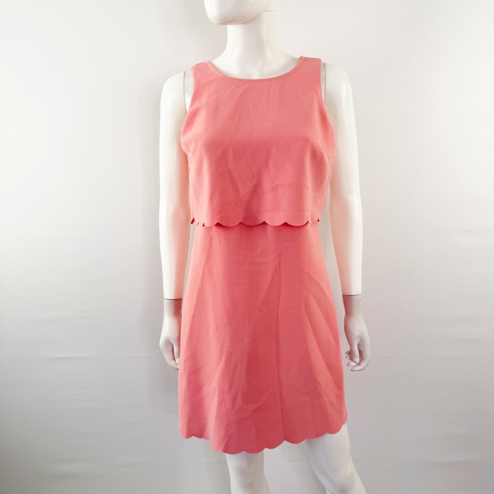 LOFT Pink Overlay Shift Dress Size 4P Knee Length Party Cocktail Easter Church - Picture 2 of 8
